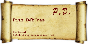 Pitz Dénes névjegykártya
