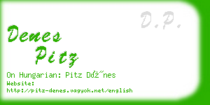 denes pitz business card
